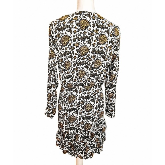 Sandro Dami Dress Black White Floral Crepe - Picture 8 of 11